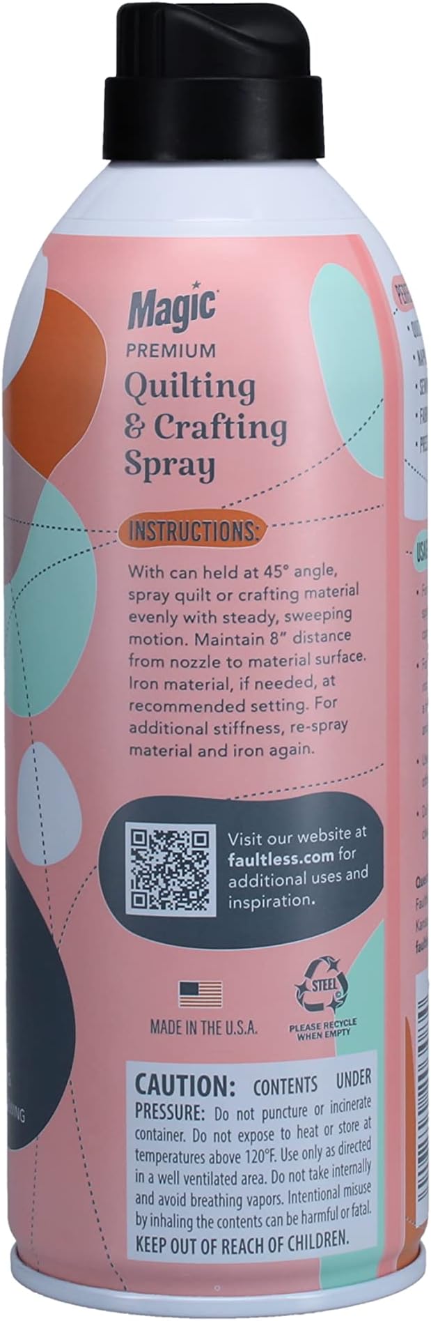 Magic Premium Quilting & Crafting Spray Can – Fabric Spray for Cutting, Creasing, & Sewing – Best Press Spray Starch for Quilting to Flatten Seams & Wrinkles – Wrinkle Spray (15oz Aerosol)