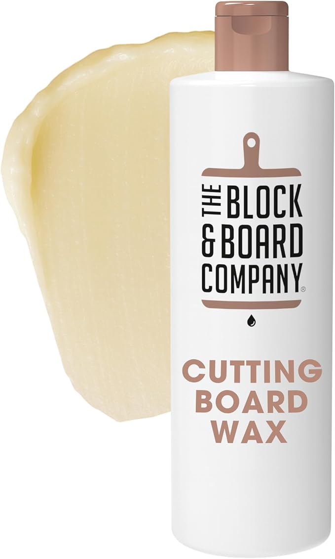 Specialist Cutting Board Wax by the Block & Board Company | Food Grade Finishing Wax for Wood, & Butcher Block, Countertop and Utensils | Preserves Wood | Food Grade Cleaning Solution | 8.5oz/250ml