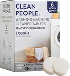 THE CLEAN PEOPLE Washing Machine Cleaner - Washer Machine Cleaner Tablets for Removing Odor, Grime & Scale Buildup - Front Load and Top Load Laundry Machine Cleaner - 6 Count