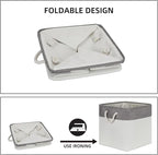 Bidtakay Fabric White Baskets for Shelves Set of 3 Cube Storage Large Organizer Bins 13x13 Closet Storage Bins for Home Office Nursery Collapsible Storage Bins for Organization