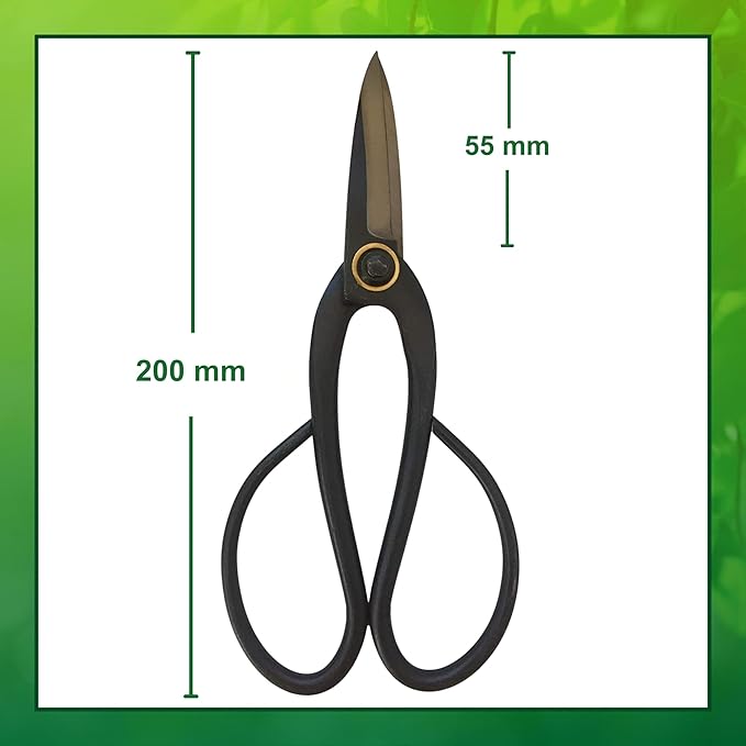 GARDEN GURU Professional Bonsai Scissors 200mm - Traditional Butterfly Pruner Shear for Precise Trimming Pruning and Deadheading of Flowers Plants, Japanese Bonsai Garden Tools
