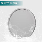Silicone Bathroom Tray Round Vanity Tray Decorative Soap Holder Kitchen Countertop Organizer Coffee Table Decor for Candle, Perfume, Plant, 9 Inch, Light Grey