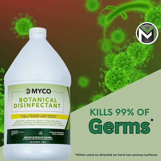 Myco Botanical Disinfectant Cleaner – Natural Plant-Based Ready-to-Use EPA-Registered Disinfectant Spray for Mold, Mildew, Germs, Bacteria & Viruses – Safe for Home & Commercial Use, 5 Gallon