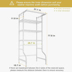 Ulif U11 Medium Over Washer and Dryer Shelves, 3 Tiers Laundry Room Storage and Organizer Standing Shelf, Metal Freestanding Clothes Drying Rack, 31.1”W x 19.7”D x 77.6”H, White