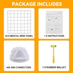 HUBSON Wire Cube Storage Organizer, Book/Toy/Craft/Potted Plants and petCloset Organizers and Storage Shelves, 12-Cube Freely Combinable Metal Grids Storage Shelf, White Iron