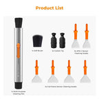 K&F Concept® Multifunctional Lens Cleaning Pen, Replaceable Pen Tip with Cleaning Brush+Carbon Tip*2+APS-C Sensor Swab*2+Full-Frame Sensor Swab*4 for Camera Filters Telescope Drone AR VR Tablet