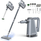 FEPPO Steam Mop with Detachable Handheld Steam Cleaner for Home and Floor Cleaning, 10-in-1 Multi-purpose Attachments & 2 Pads, Powerful Steamer for Floors, Hardwood, Tiles,Grout,Windows,Kitchen,Bath
