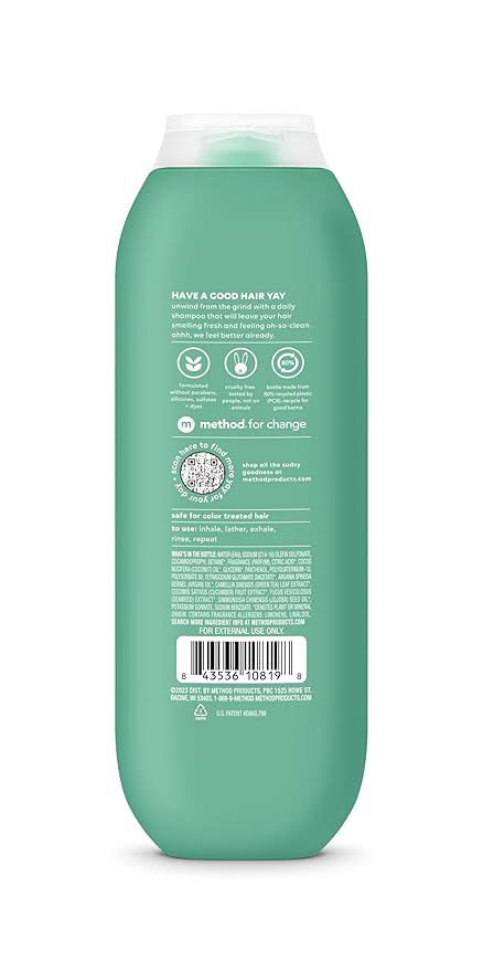 Method Everyday Shampoo, Daily Zen with Cucumber, Green Tea, and Seaweed Scent Notes, Paraben and Sulfate Free, 14 oz (Pack of 1)