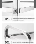 uyoyous 3 Tier Large Heavy Duty Stainless Steel Utility Cart 37"x20"x37" Industrial Serving cart with 360°Rotation Wheels Kitchen Island Stainless Steel Storage Trolley for Hotel Restaurant Home Use