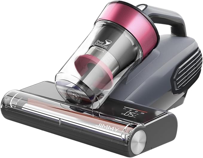 Jimmy Mattress Vacuum Cleaner, Bed Vacuum Cleaner with UV Sanitizing & HEPA Filter & Ultrasonic, Hot Wind and Air Purification, 15Kpa 500W Handheld Vacuums for Bed, Couch, Sofa, Crib (BX8-Corded)
