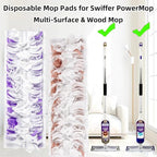 Disposable Mopping Pad Refills for PowerMop Multi-Surface,Wood Mopping Pad Refills for Floor Cleaning, 10 Count (10 Purple+10 Brown)