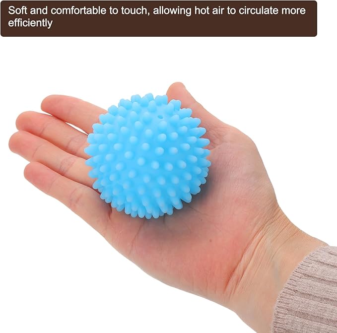 uxcell 4pcs Reusable Laundry Dryer Balls Vinyl Drying Balls for Reduce Wrinkles Static Fabric Softener Reduce Drying Time Save on Energy, Sky Blue