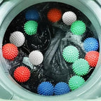 Reusable Laundry Dryer Balls, Plastic Anti-Static Fabric Softener, Reduces Wrinkles, Sustainable Cleaning Supplies, Essential Washing & Drying Aid for Soft, 6 Pack, 2.36 in (Blue/White/Red)