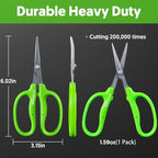 2PCS Garden Scissors, Curved Blade,6in Pruning Shears Snips Non-stick Coated Sharp Steel Blades - Gardening Tools Garden Shears for Plants Herb Flowers in Grow Tent and Hydroponics
