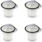 Amazon Basics Washable Replacement Filters 2-in-1 Corded Stick Vacuum Cleaner ONLY (not for Other Models), HEPA, Pack of 4, White