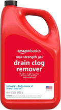 Amazon Basics Max Strength Drain Cleaner Hair Clog Remover Gel - Unclogs Hair and Grease, 80 Fl Oz