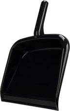 SPARTA Large Handheld Dustpan with Hanging Hole, Heavy-Duty Plastic Dustpan with Wide Lip for Countertops and Surfaces, Plastic, 10 Inches, Black