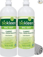 Biokleen Bac-Out Enzymatic Stain & Odor Remover for Carpet - Removes Stains and odors caused by dirt, pet accidents, wine, food, smoke - 2 Pack 32 oz w/Micro Cleaning Towel