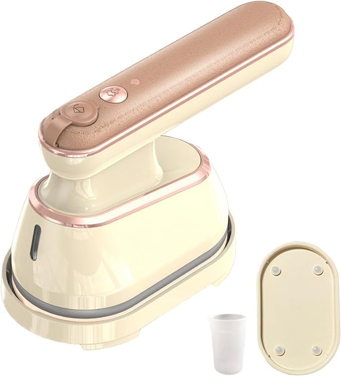 Portable Clothing Steamer, 800W 2-In-1 Iron & Clothes Steamer,A 30S Fast Preheating High-Power Clothing Wrinkle Remover That Is Not Picky About Fabrics and Suitable for Both Home & Travel (Beige)