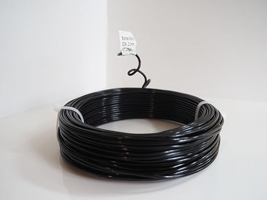 Anodized Aluminum 2.0mm Bonsai Training Wire 250g Large Roll (95 feet) - Choose Your Size and Color (2.0mm, Black)