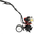 Garden Tiller Cultivator 52CC 2 Stroke Gasoline Powered Land Cultivator Yard Tiller Rototiler for Garden Lawn Digging Weed Removal Soil Cultivation