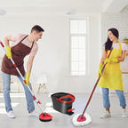 4 Spin Mop Head Replace Compatible with Cedar EasyWring 1 Tank, Upgrade Scrub Brush and Mop Base, 30"-58" Handle, Microfiber Replacement Head Refills, Easy to Install