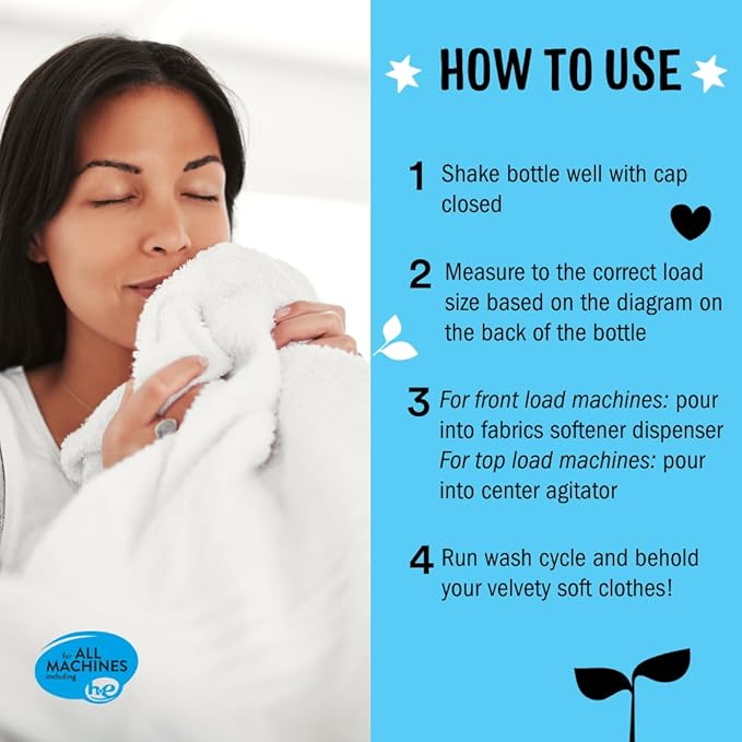 Molly’s Suds Fabric Softener Liquid for Sensitive Skin | Vinegar-Powered, Infused with Essential Oils | Fights Static, Reduces Wrinkles, Deodorizes | Peppermint, 50 Loads