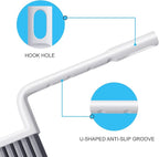 V-Shaped Grout Cleaner Brush, 3 Pcs Hard Grout Cleaning Brushes for Tile Floors, Handheld Grout Brush Set with 3 Hooks for Shower, Bathroom, Kitchen, Home Use
