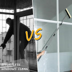 Long Handle Window Squeegee,2 in 1 Window Cleaning Car Squeegee,Windshield Squeegee with Cleaning Sponge and Rubber