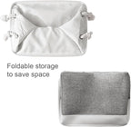 TheWarmHome Organization and Storage Basket for Organizing - 3 Pack 16x12x12 inch Cube Storage Bin Fabric Storage Cubes for Organizer Cloth Gift Toy Closet (White & Grey)