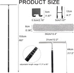 17.3-60’’ Window Squeegee for Home, 2 in 1 Window Cleaning Kit Long Handle Squeegee for Shower Glass, Window Cleaner Tool for Car Windshield Floor Tile Wall