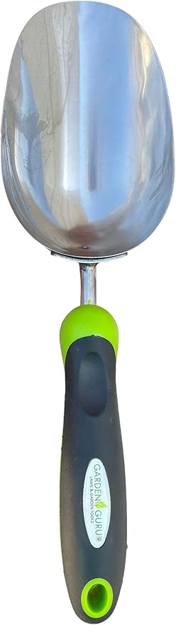 Garden Guru Super Strong Garden Scoop Trowel Shovel Transplanter - Stainless Steel - Rust Resistant - Ergonomic Grip - Perfect Hand Shovel for Gardening Transplanting and Digging (2 Pack)