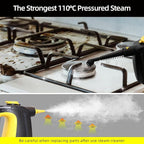 Steam Cleaner, Pressurized Handheld Steam Cleaner for Home 1350W with 10-Piece Accessory Set. 530ML Large Capacity Natural Multipurpose Portable Steamer with Safety Lock for Bathroom, Home.