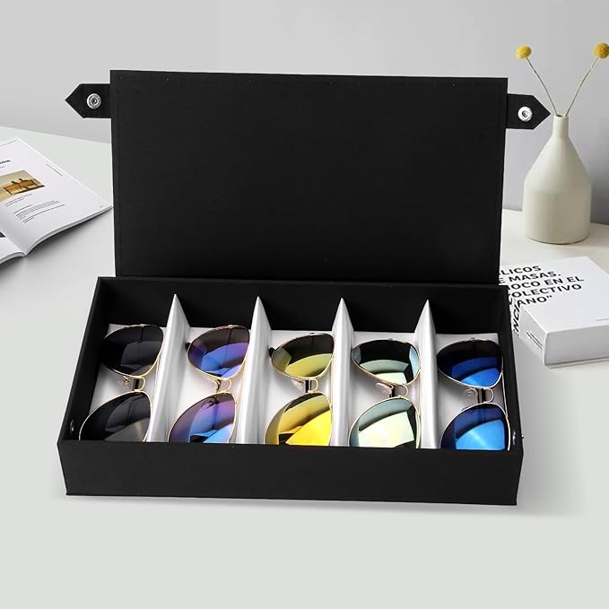 5-Slot Eyeglass Case Organizer - Portable Storage for Sunglasses & Glasses, Perfect for Travel & Home Use