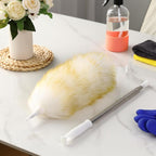 Remerry Extendable Lambswool Duster 30-96 Inch with Stainless Steel Handle Removable Head Multi-Surface Cleaning Tool for Ceiling Fan, Window, Roof, Wall, Furniture, Bookshelf, Home, Office