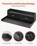 VEVOR 2 Drawers Washer Dryer Countertop with Shelf, 54" x 27" Wooden Laundry Countertop with 2 Hooks & Non-Slip Pads, Washer and Dryer Covers for The Top, Laundry Room Organization and Storage, Black