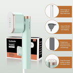 Newbealer Steamer for Clothes, 1200W Portable Steam Iron, 2 Steam Levels, Horizontal and Vertical Steaming, Dry Ironing, 15s Heat Up, Rotatable, 302°F Garment Wrinkle Remover, Green (120V Only)