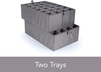 Covermates Keepsakes - Adjustable Zip-Top Storage Box - Configurable FlexGrid Compartments - Heavy Duty Polyester- Reinforced Handles - Stackable Design - Indoor Storage, Brown Heather