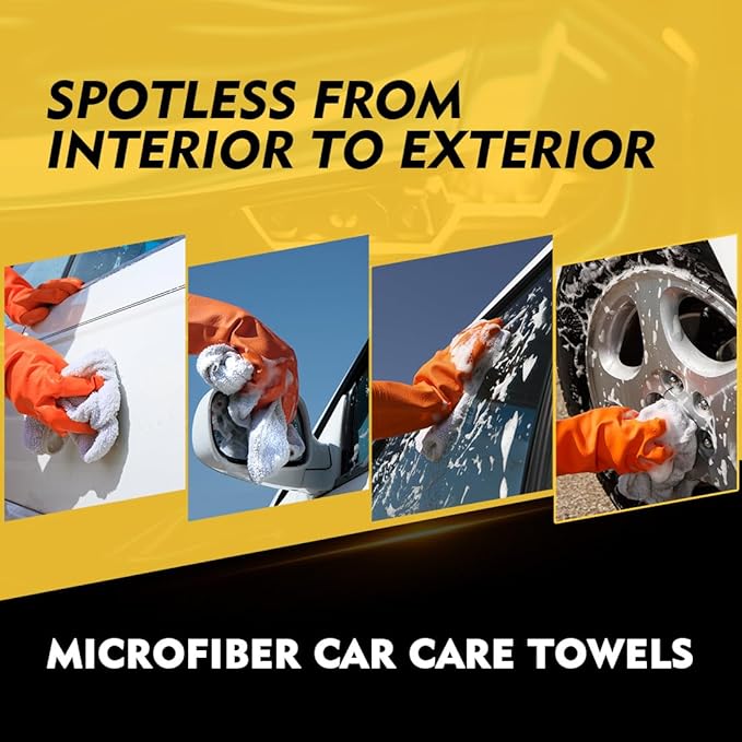HOMEXCEL White Microfiber Cleaning Cloth 12 Pack, 12.5 x 12.5 inch Microfiber Towels for Cars, Ultra Absorbent Car Washing Cloth, Lint Free Streak Free Cleaning Rags for Car, Kitchen, and Window