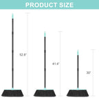 KeFanta Outdoor/Indoor Broom for Floors, 53" Long Handle Angle Broom for Sweeping Indoor Concrete Courtyard Garage Patio Home Kitchen Office Lobby