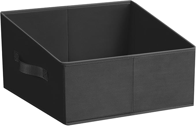Storage Bins Cube Storage Organizer - 1 Pack Fabric Trapezoid Storage Cubes for Bins and Baskets for Shelves Collapsible Non-Separating Trapezoidal Flared Cube Organizer, Black