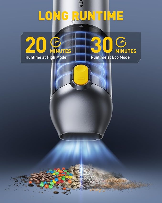 AUXITO Car Vacuum Cleaner - Portable Handheld Vacuum Cleaner 14000Pa Suction Power, Blow & Suction 2 in 1 Mini Vacuum Cleaner Hand Held Vacuum for Car, Home, Pet, Office (Silver)