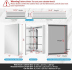 Quavikey Bathroom Medicine Cabinet with Mirror, Aluminum Surface Mount or Recessed Mirror Medicine Cabinet 16x26 Inch, Silver