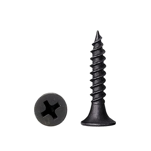 500 pcs Black Self-Tapping Screws, Phillips Flat Head Short Head Screws, Countersunk Head Cabinet Screws, Phillips Wood Screws for Various Woodworking Repairs and DIY Projects #6 x 3/4''(20 mm)