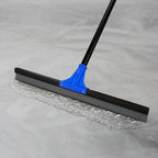 Floor Squeegee for Concrete and Tile Cleaning, 24'' Rubber Wiper Broom, Large Heavy Duty Water Scraper with 60'' Long Handle for Garage, Deck, Bathroom, Shower Glass, Window