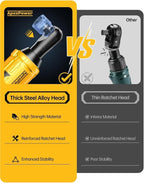 3/8 Inch Cordless Ratchet Wrench for DEWALT 20V Battery, 88Ft-Lbs, 0-400RPM, Electric Ratchet Wrench Set w/Variable Speed Trigger, Reinforced Head, R&F Switch, 7 Sockets,3/8" to 1/4" Adapter
