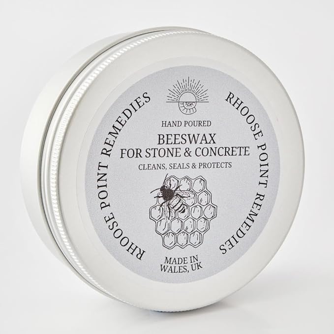 Rhoose Point Remedies Beeswax Polish for Stone & Concrete 7.0 Fl Oz – Cleans, Seals & Protects Natural & Man-Made Surfaces inc. Marble, Quartz, Granite, Slate, Ceramic.