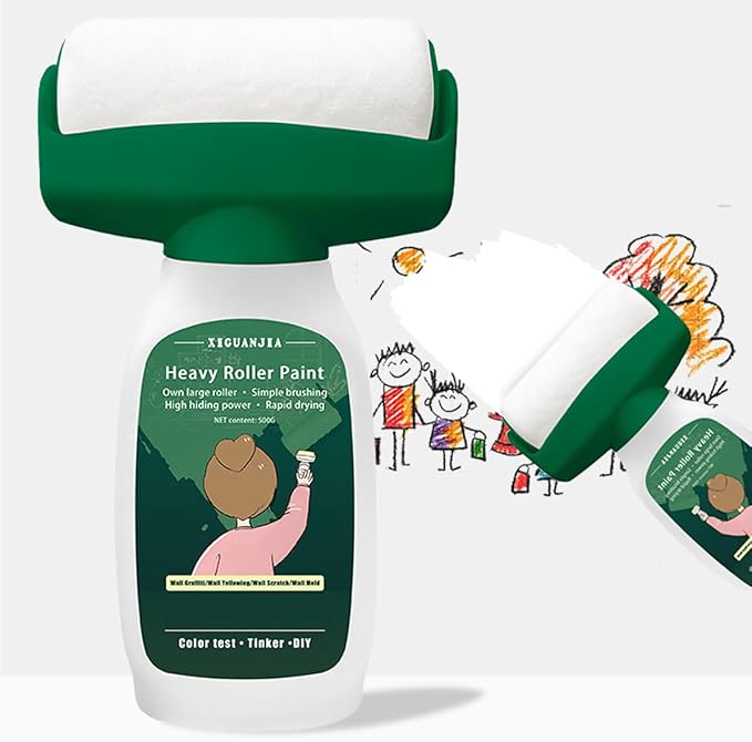 Portable Wall Paint Tool,Large Roller Brush Wall Repair Tool,Wall Repair Kit,Wall Roller Paint BrushSuitable for Repairing The Wall with Latex Paint,Water-Based(500g,White)