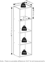 Furinno Pasir 4-Tier Open Shelf Bookcase, Bookshelf, Amber Pine
