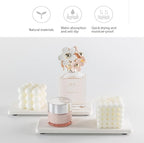 2 Pcs Water Absorbing Stone Trays, Kitchen/Bathroom Sink Soap Dish, Diatomite Tray Used for Hand Soap & Cosmetic Bottles in The Modern Home, 3.15" W x 8.7" L, White